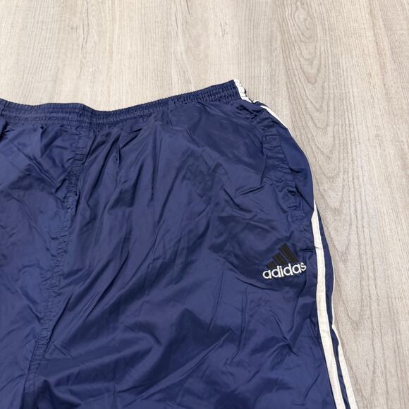 Vintage Adidas Windbreaker Track Pants Men's 2XL XXL Blue Striped Cuffed 90s - Picture 3 of 11